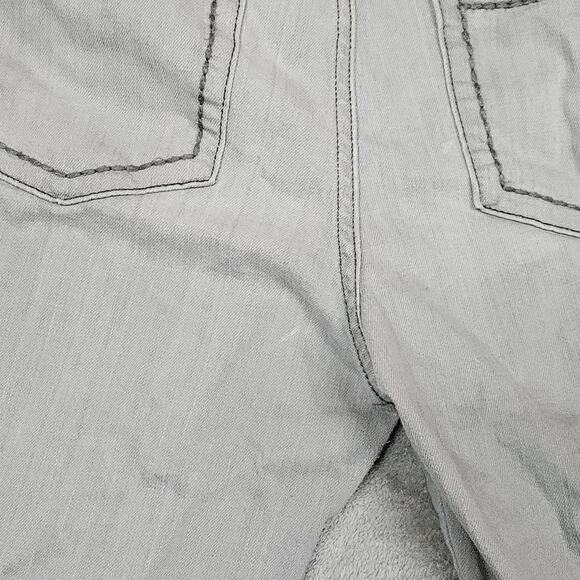 Elle Skinny Boyfriend Jeans Gray Womens Size 12 Grey Distressed Faded Ripped - Picture 7 of 8